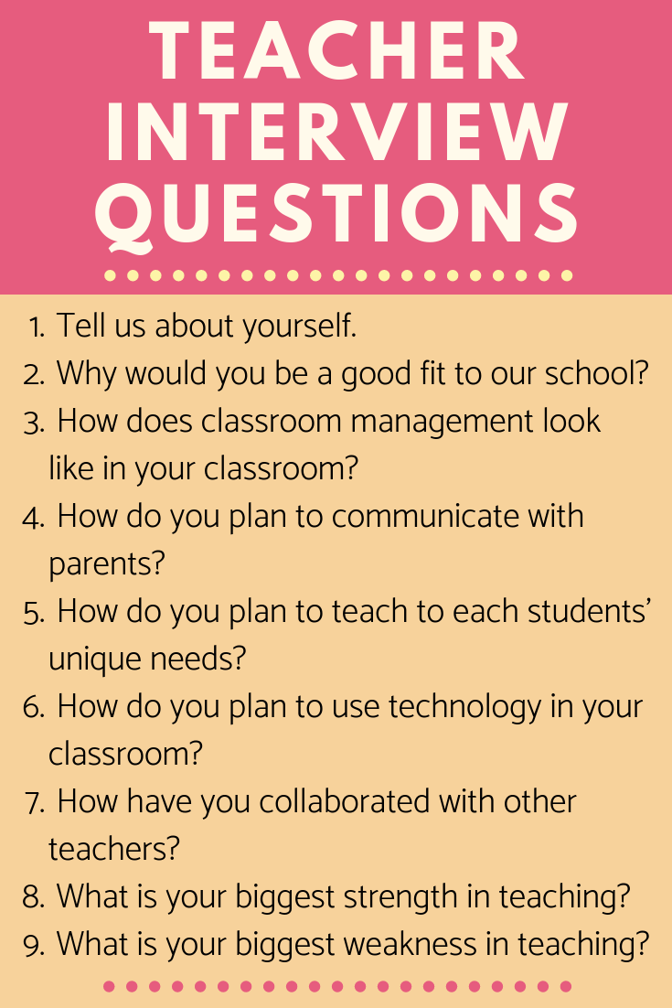 common interview questions in education