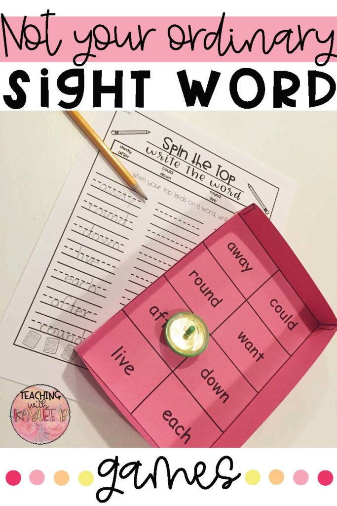 Not Your Ordinary Sight Word Games - Teaching with Kaylee B