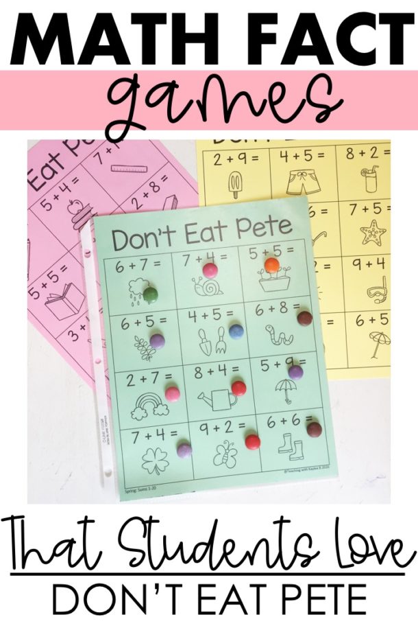 Games with Math Facts that Students Love - Teaching with Kaylee B