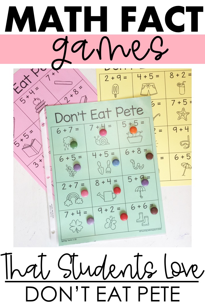 Games with Math Facts that Students Love Teaching with Kaylee B