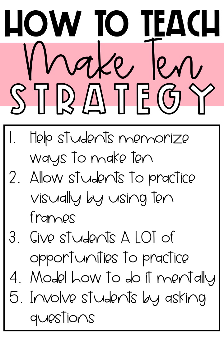 how to teach make ten strategy