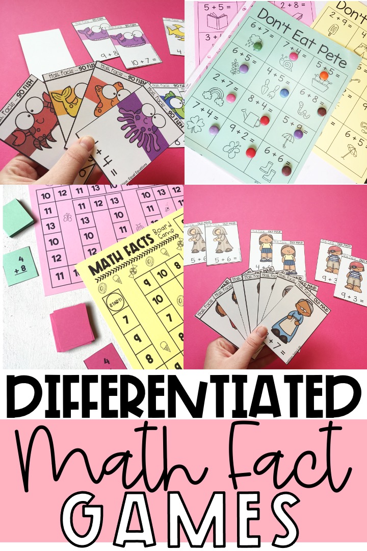 differentiated math fact games