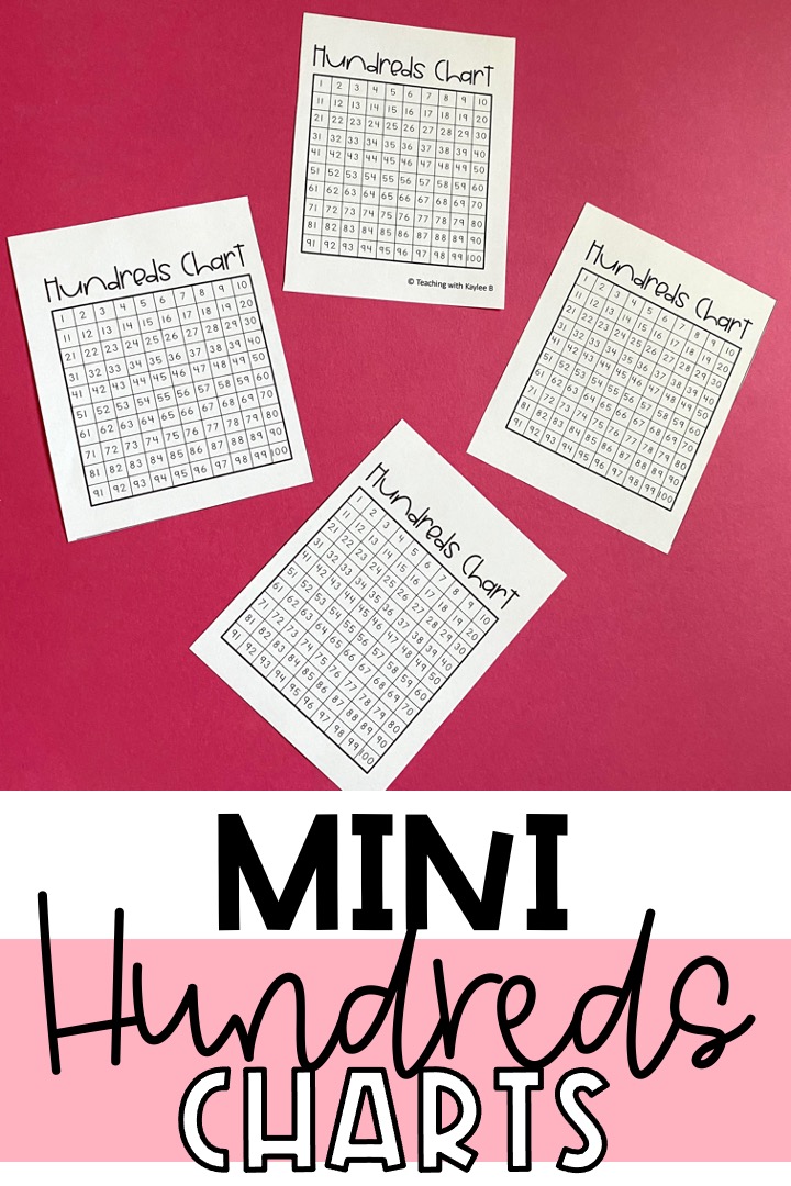 mini hundreds chart printable