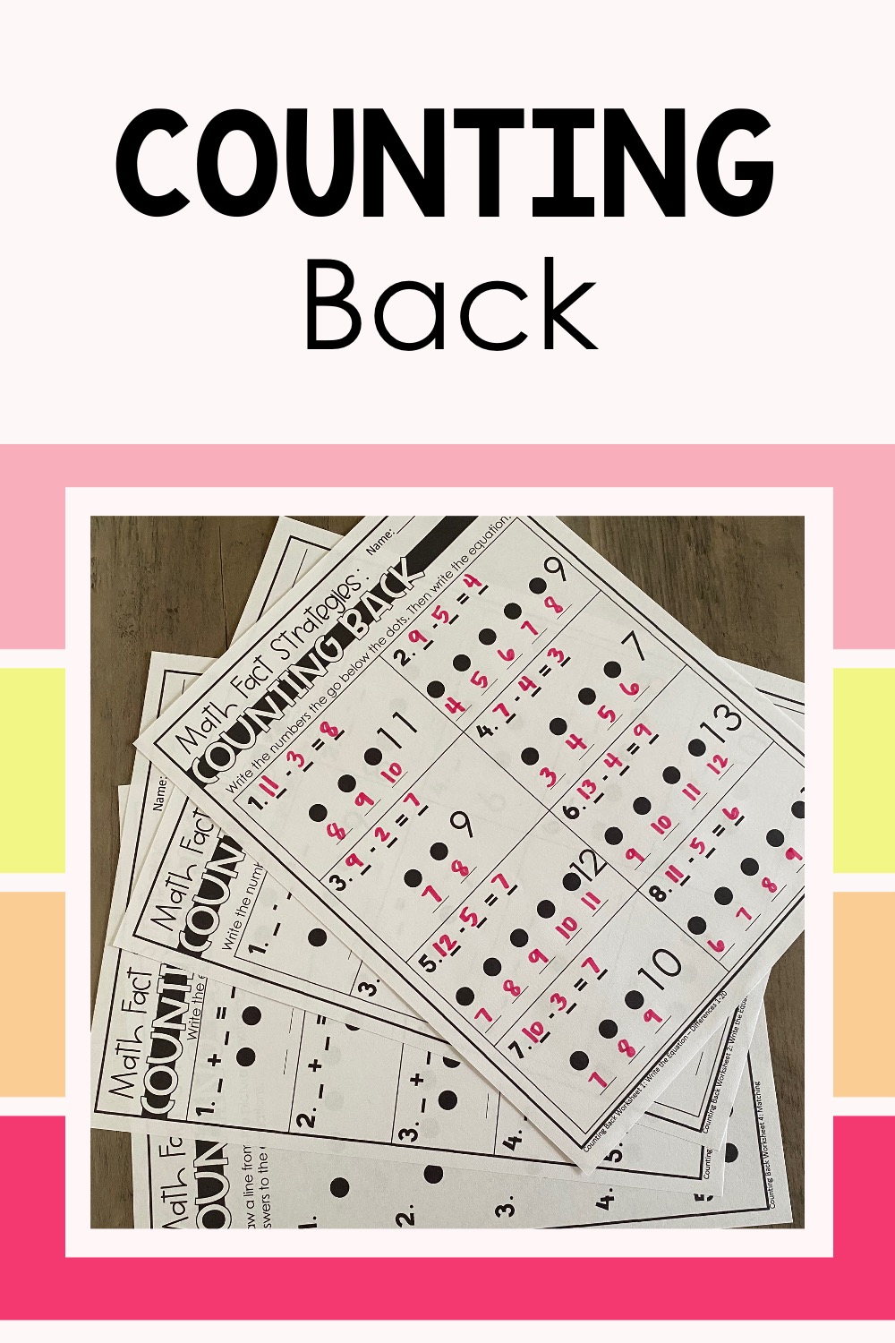 counting back strategy for subtraction