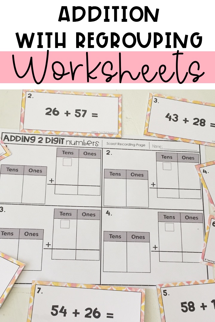 2 digit addition with regrouping worksheets 2nd grade