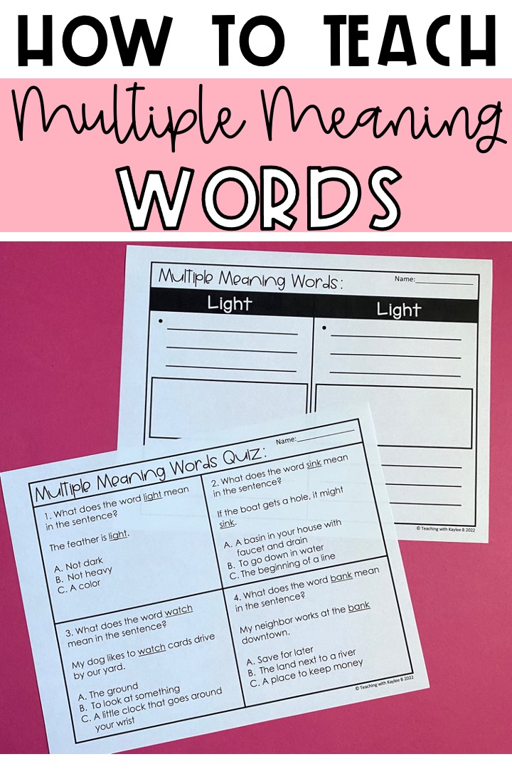 Practice Double Meanings Worksheet - Learning Worksheet With Check