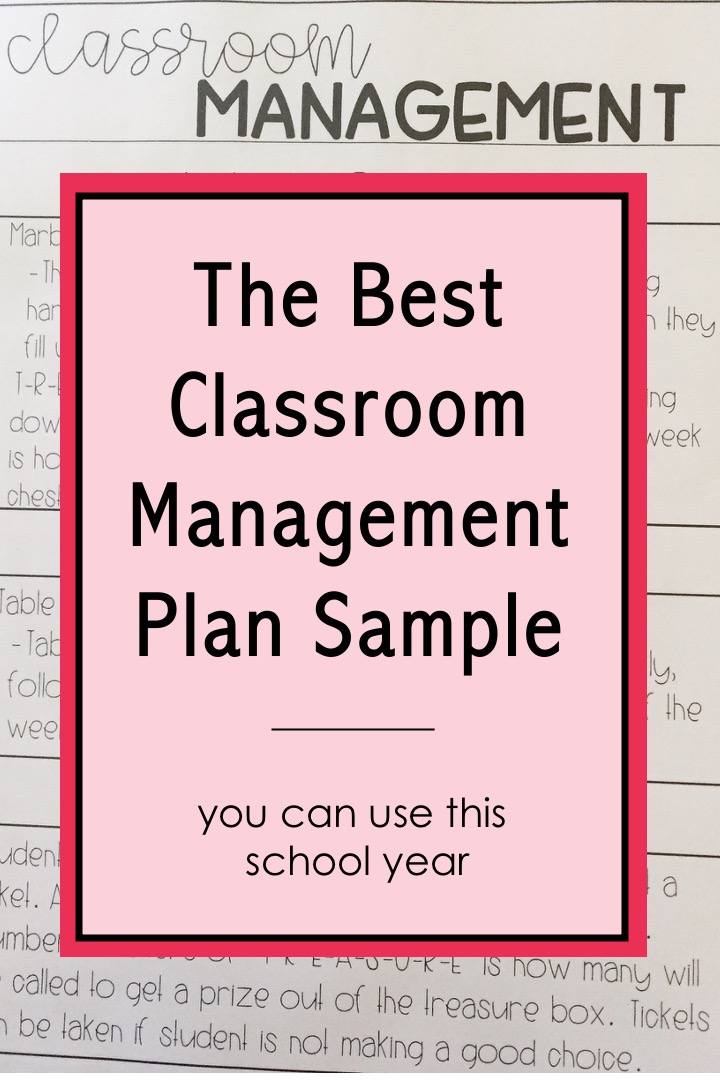 classroom management plan sample