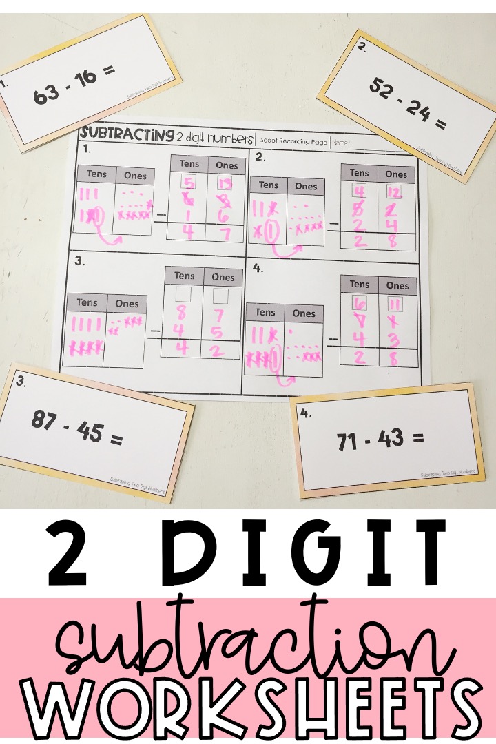 2 digit subtraction worksheets with regrouping