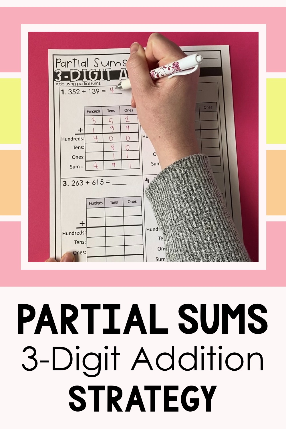 3 digit addition lesson
