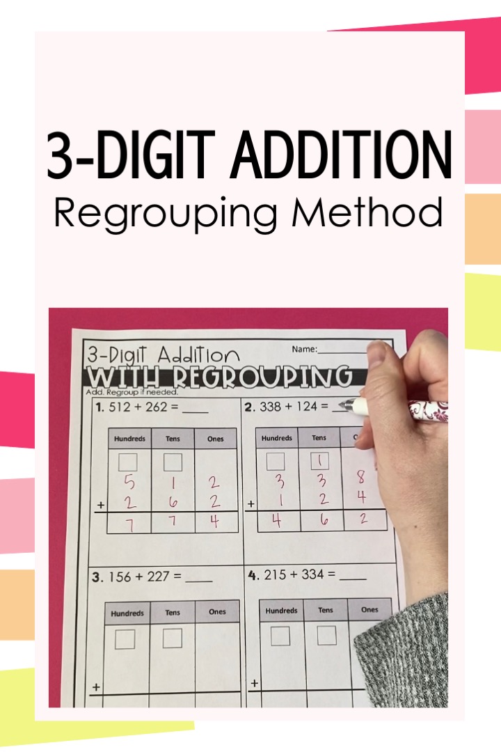 addition with regrouping 3-digit numbers