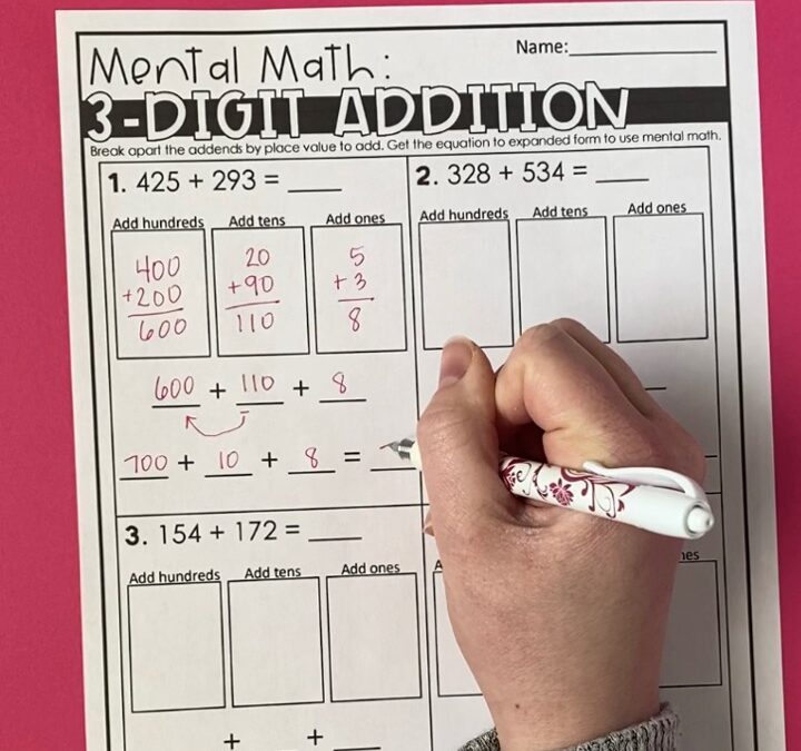 Mental Math Addition Practice: How to Actually Get 2nd Grade Students to Add 3-Digit Numbers Mentally