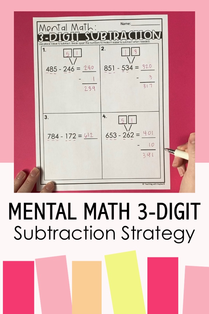 teaching subtraction strategies 