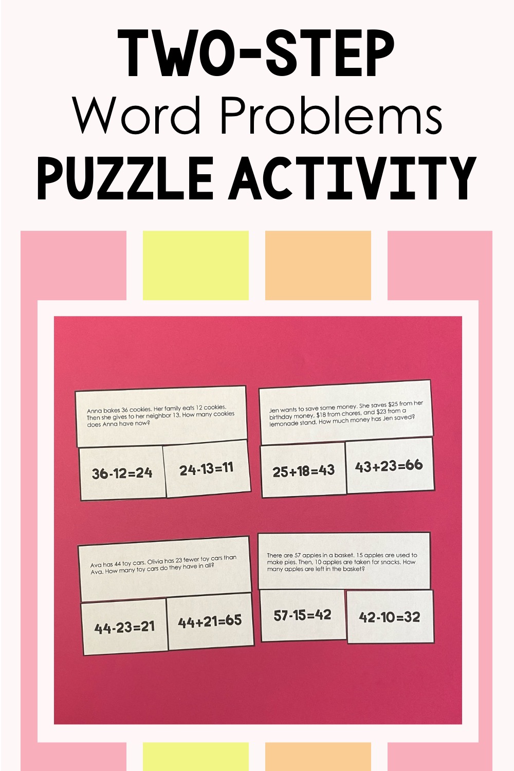 two step equation word problems answer key