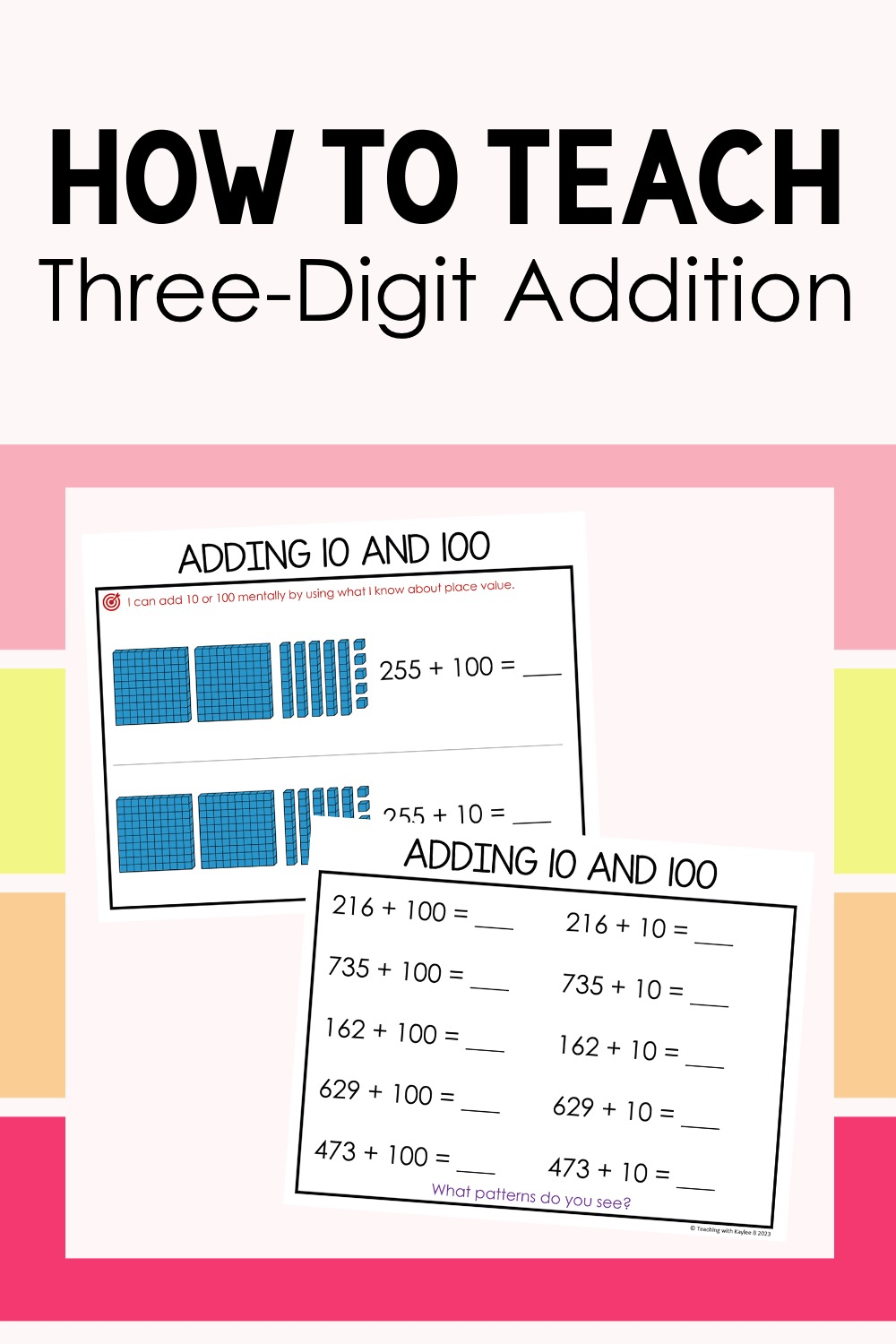 how to teach three digit addition