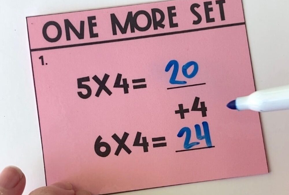 how to learn multiplication facts quickly with the one more set strategy